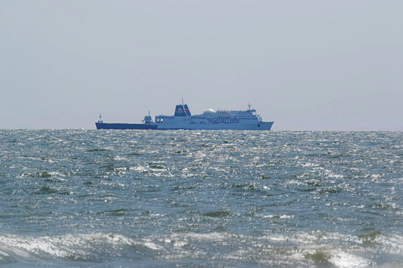 20 - Landscape with a large ferry designed for vehicle and passenger transport